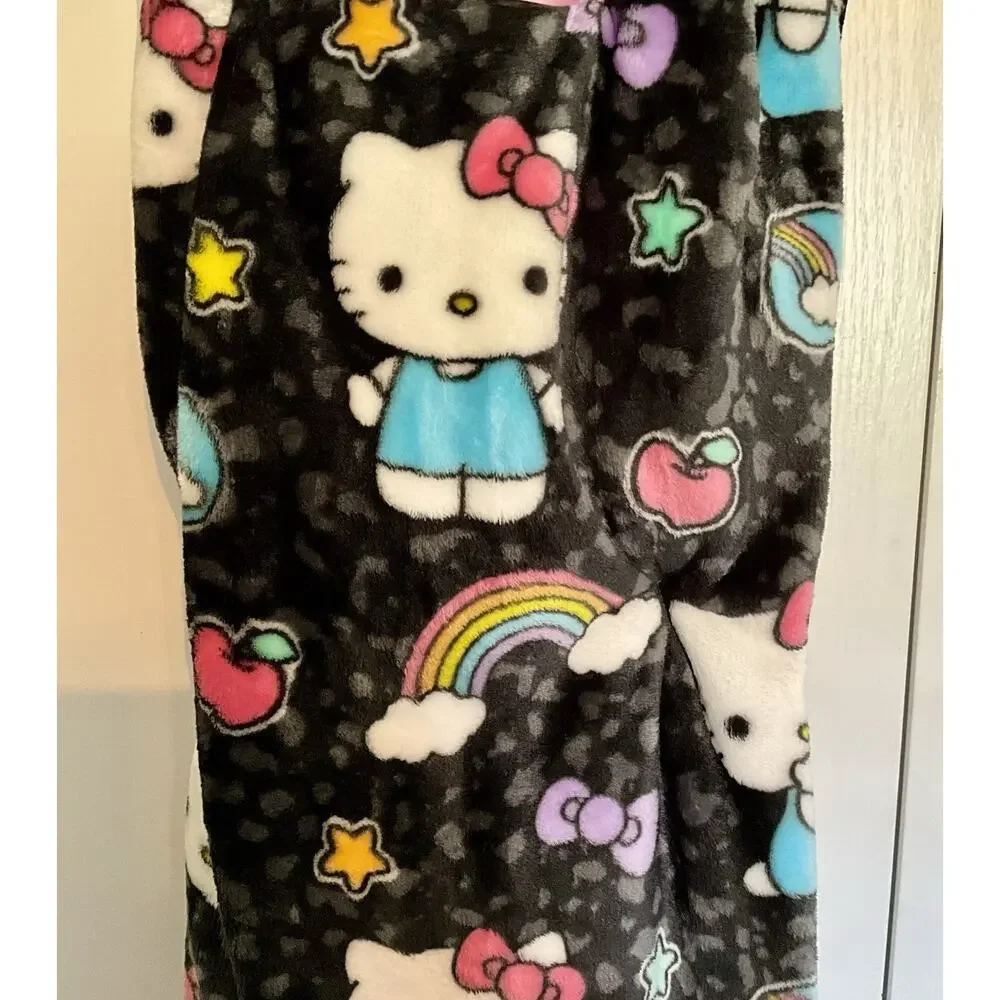 Sanrio Hello Kitty Black Rainbow Cloud Throw - 60 x 70in - NWT